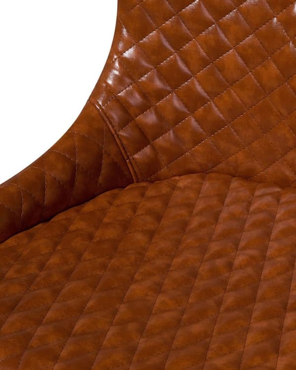Sæt med 2 SOLANO spisestuestole Ecoleather Gyldenbrun Lumarko!