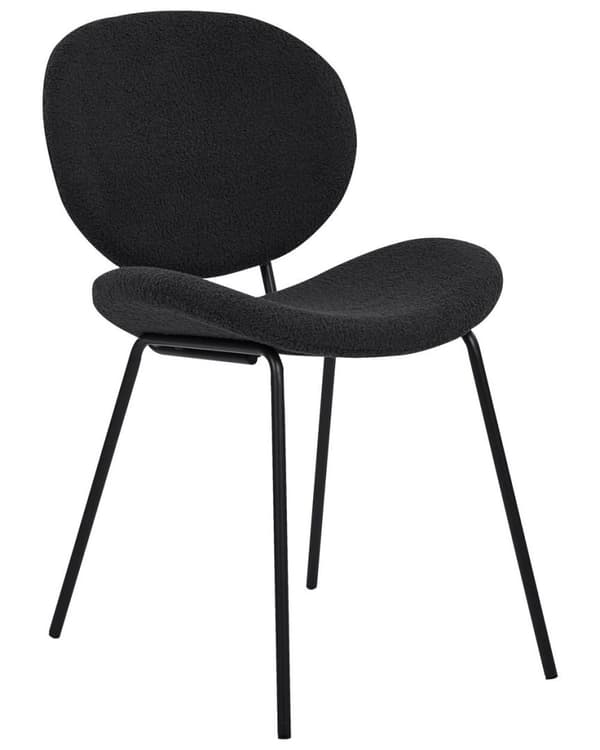 Set med 2 LUANA Boucle svarta Lumarko matstolar!