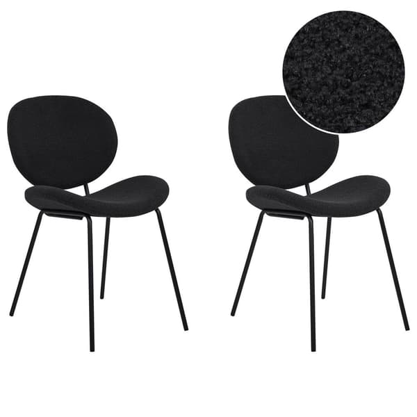 Set med 2 LUANA Boucle svarta Lumarko matstolar!