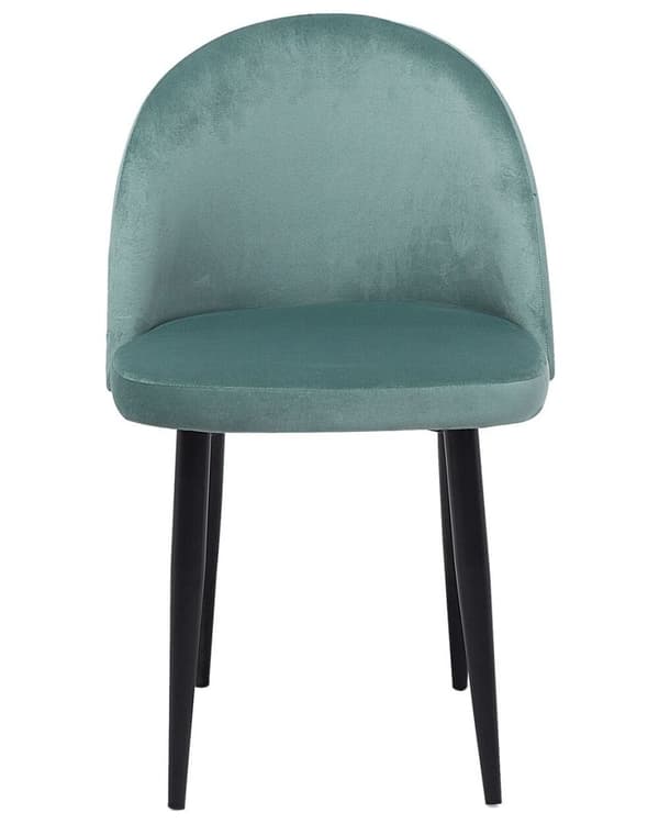 Set med 2 VISALIA matsalsstolar sammet mintgrön Lumarko!