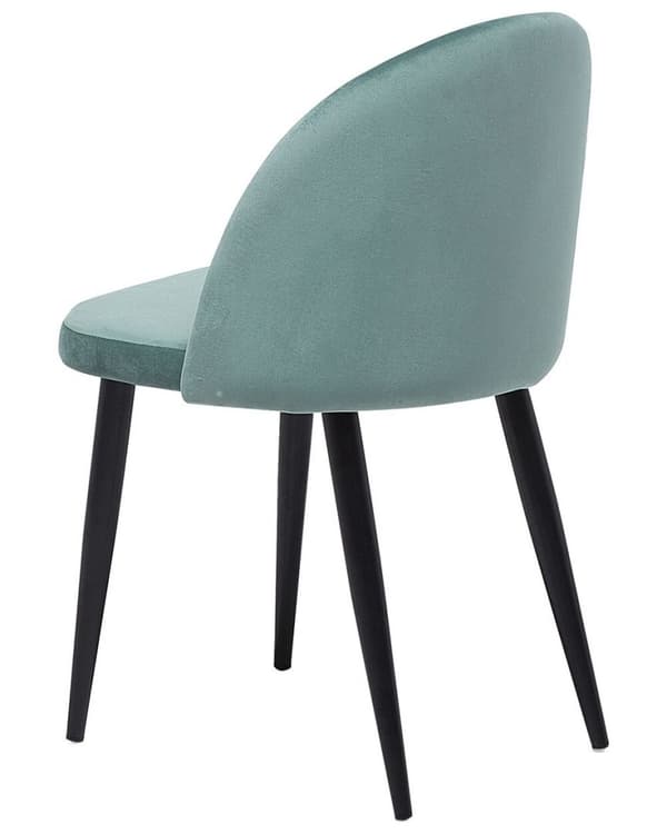 Set med 2 VISALIA matsalsstolar sammet mintgrön Lumarko!