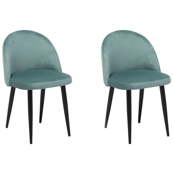Set med 2 VISALIA matsalsstolar sammet mintgrön Lumarko!