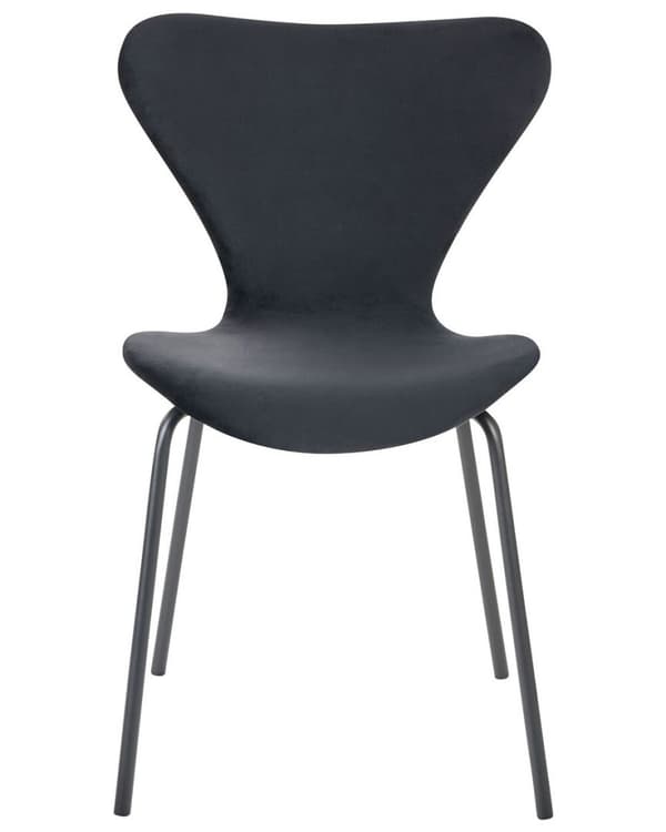 Sæt med 2 BOONVILLE velour spisebordsstole i sort Lumarko!