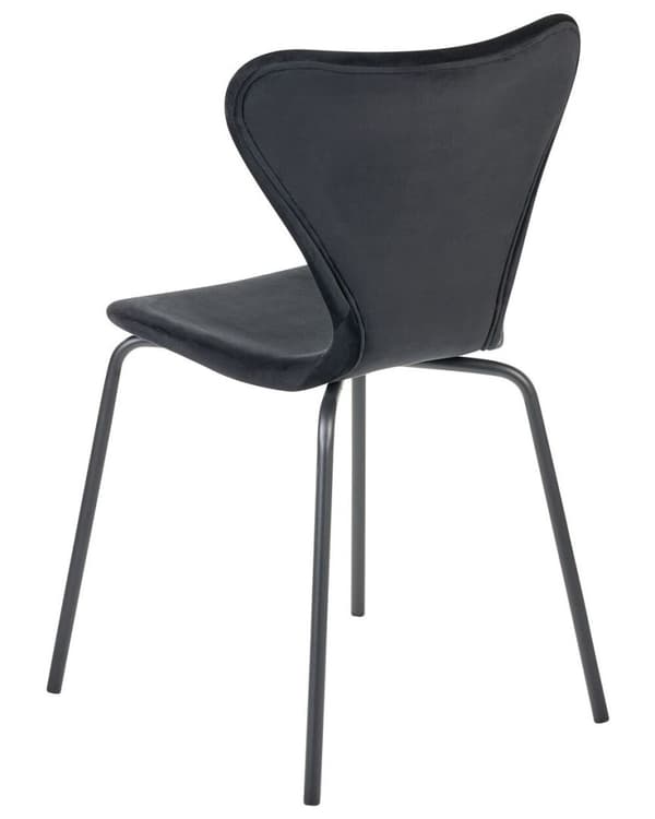 Sæt med 2 BOONVILLE velour spisebordsstole i sort Lumarko!