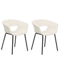 Miniatyrbild 3 av 10: Set med 2 ELMA Bouclé matstolar i off-white, Lumarko!
