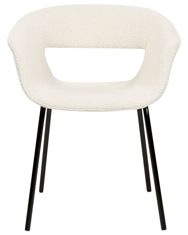 Set med 2 ELMA Bouclé matstolar i off-white, Lumarko!