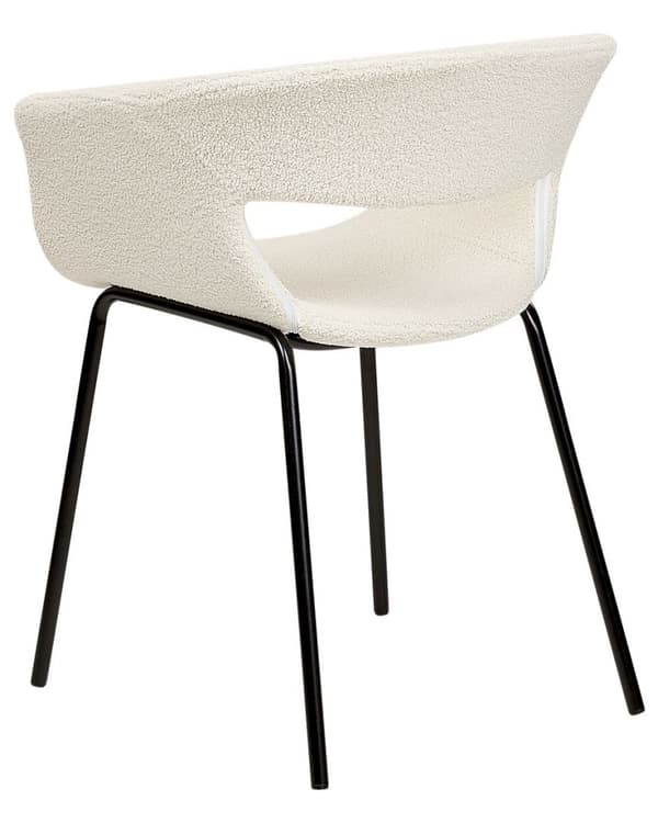 Set med 2 ELMA Bouclé matstolar i off-white, Lumarko!