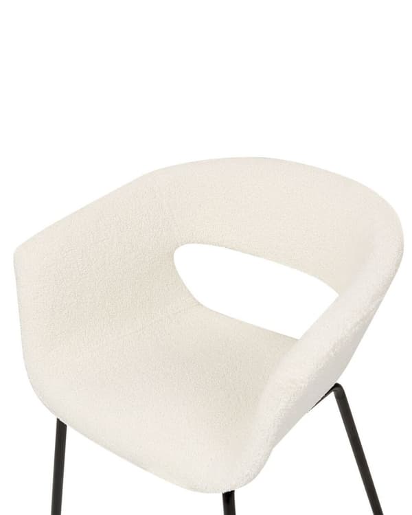 Set med 2 ELMA Bouclé matstolar i off-white, Lumarko!