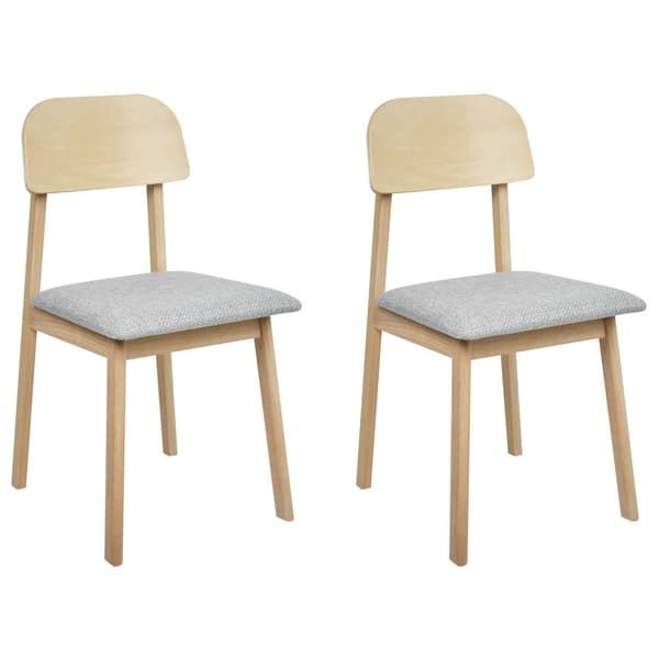 Set med 2 SCANDIA Matstolar Trä Ljusgrå Lumarko!