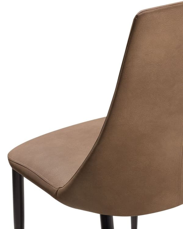 Set med 2 CLAYTON matstolar Ecoleather Gyllenbrun Lumarko!