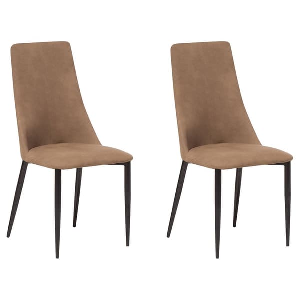 Set med 2 CLAYTON matstolar Ecoleather Gyllenbrun Lumarko!