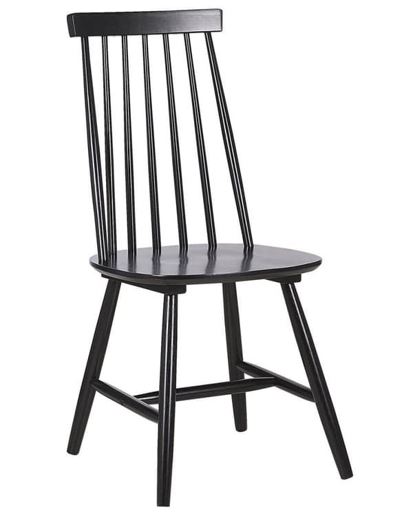 Sæt med 2 BURBANK spisestole træ sort Lumarko!