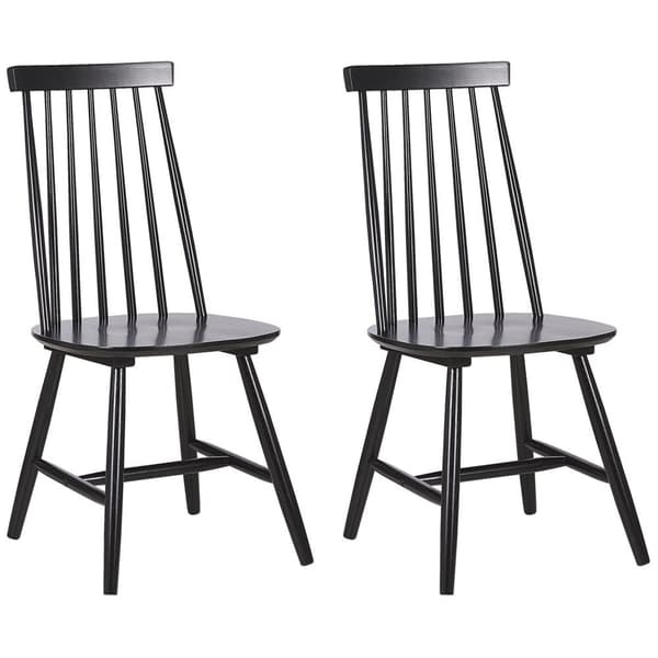 Sæt med 2 BURBANK spisestole træ sort Lumarko!