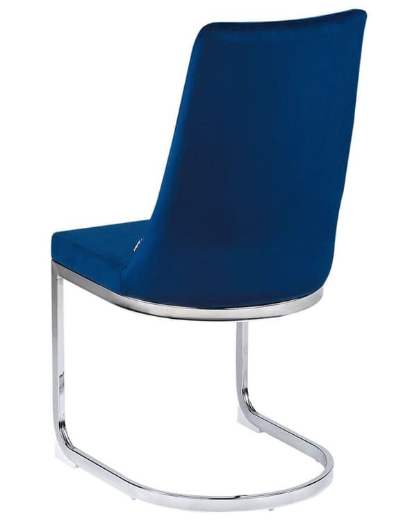 Set med 2 ALTOONA sammets marinblå matstolar Lumarko!