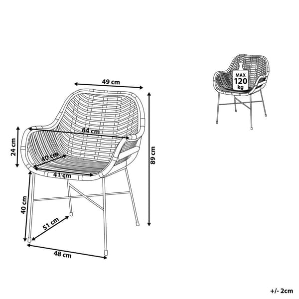 CANORA Rattan Sort Spisestol Lumarko!