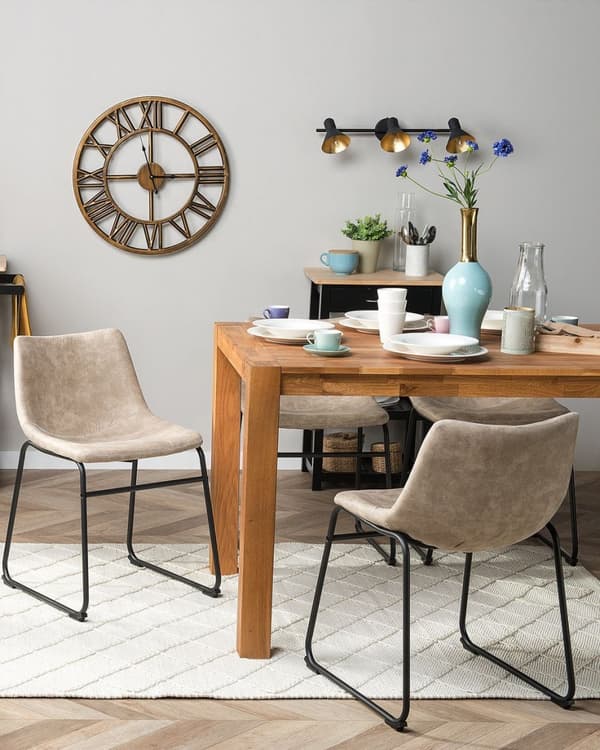 Sæt med 2 BATAVIA beige Lumarko spisebordsstole!