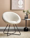 Miniatyrbillede 2 af 9: Boucle Spisestol Off-White FLOBY II Lumarko!