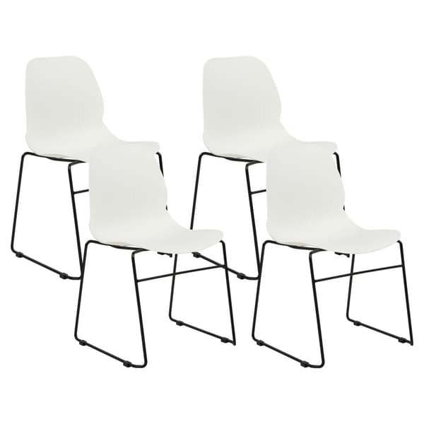 Set med 4 PANORA matstolar vita Lumarko!