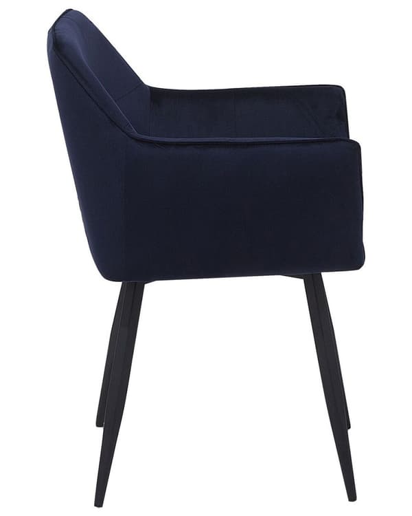 Set med 2 JASMIN sammetsmatstolar mörkblå Lumarko!