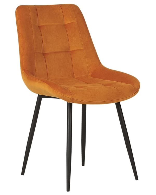 Set med 2 MELROSE matstolar sammet orange Lumarko!