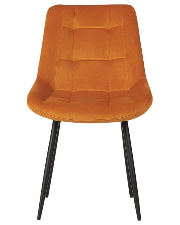 Set med 2 MELROSE matstolar sammet orange Lumarko!