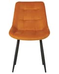 Miniatyrbild 4 av 9: Set med 2 MELROSE matstolar sammet orange Lumarko!