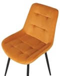 Miniatyrbild 6 av 9: Set med 2 MELROSE matstolar sammet orange Lumarko!