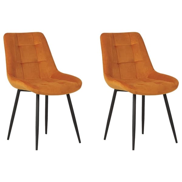 Set med 2 MELROSE matstolar sammet orange Lumarko!