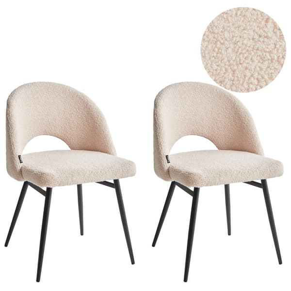 Set med 2 ONAGA Bouclé Beige Lumarko matstolar!