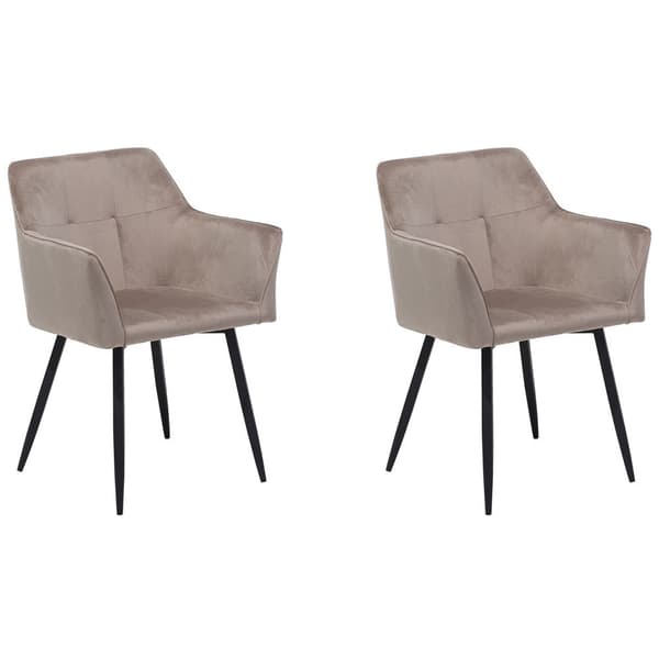 Set med 2 JASMIN sammet beigegrå Lumarko matstolar!