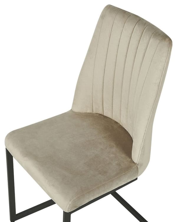 2 LAVONIA samettisen ruokapöydän tuolin setti beige harmaa Lumarko!