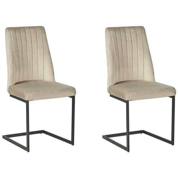 2 LAVONIA samettisen ruokapöydän tuolin setti beige harmaa Lumarko!