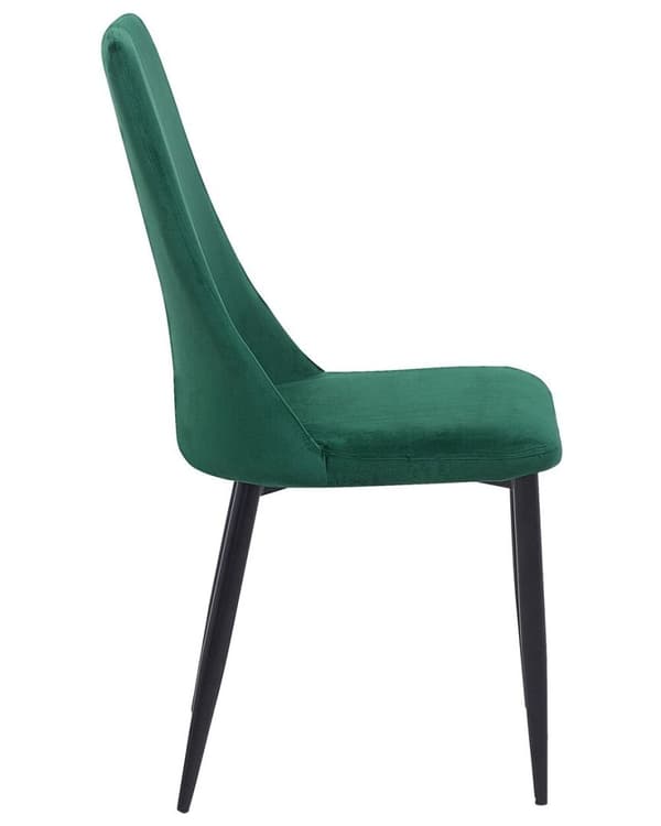 Sæt med 2 CLAYTON spisestole i velour i smaragdgrøn, Lumarko!