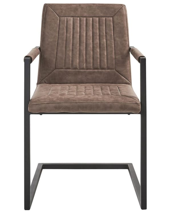 Set med 2 matstolar i brunt eko-läder, BRANDOL Lumarko!