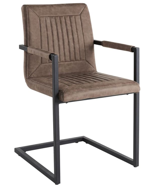 Set med 2 matstolar i brunt eko-läder, BRANDOL Lumarko!