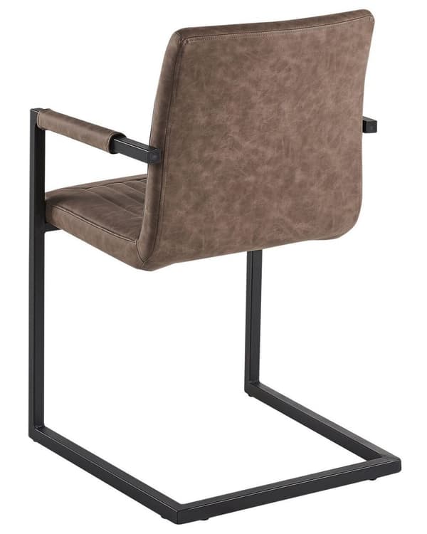 Set med 2 matstolar i brunt eko-läder, BRANDOL Lumarko!