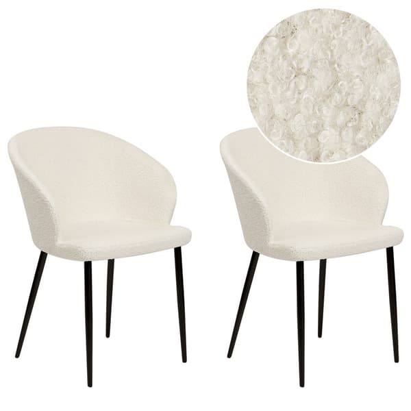 2 valkoisen boucle-ruokatuolin setti MASON Lumarko!