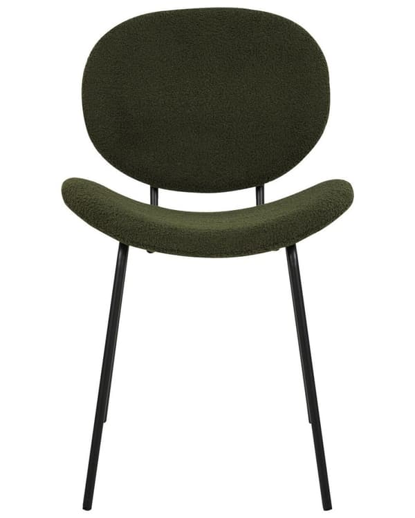Set med 2 matstolar i bouclé mörkgröna LUANA Lumarko!