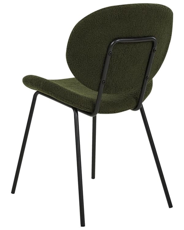 Set med 2 matstolar i bouclé mörkgröna LUANA Lumarko!