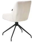 Miniatyrbilde 6 av 10: Sett med 2 Svingbare Spisestuestoler Off White Stofftrekk Roterende Understell i Metall