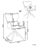 Miniatyrbilde 3 av 10: Sett med 2 Svingbare Spisestoler Lys Beige Boucle Trekk Roterende Understell i Metall
