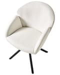 Miniatyrbilde 7 av 10: Sett med 2 Svingbare Spisestuestoler Off White Stofftrekk Roterende Understell i Metall