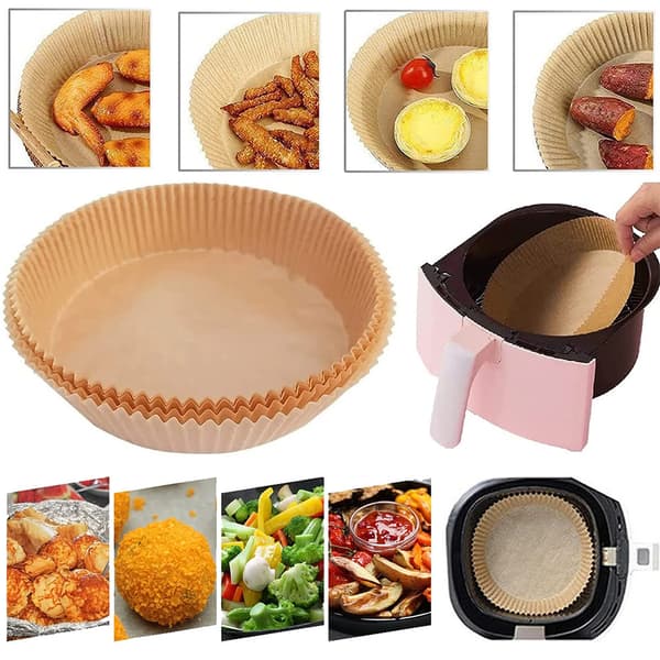 50-pakkaus leivinpaperia AirFryer 16cm - Pieni leivinpaperia AirFryer 16cm - pieni