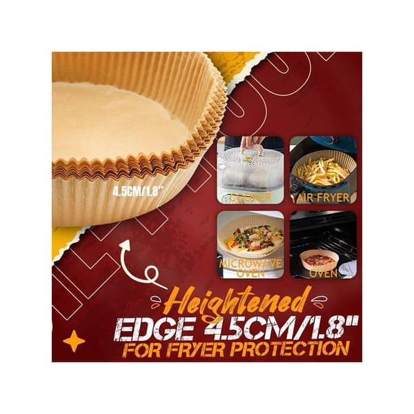 50-pak bagepapir til AirFryer 16 cm - lille