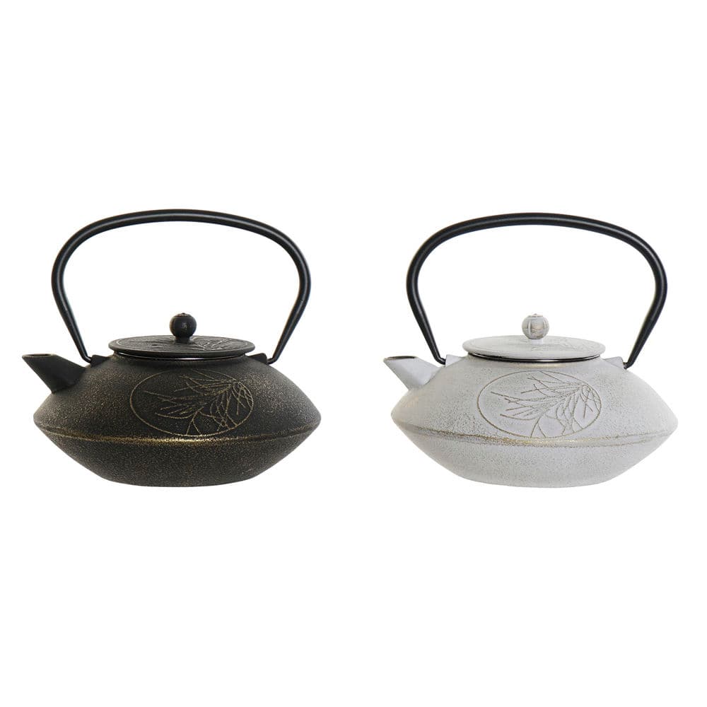 Edények DKD Home Decor Svart Vit Järn (2 pcs) (850 ml)