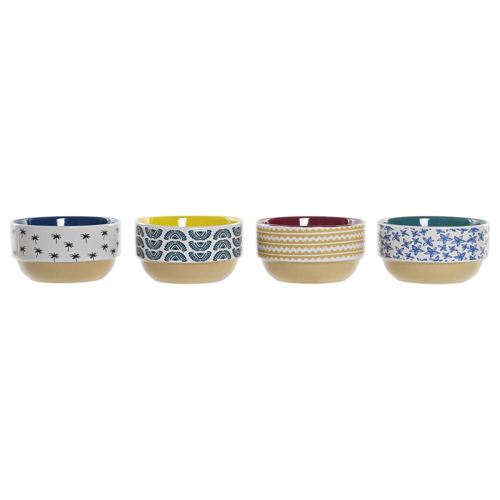 Skål DKD Home Decor Stengods Afrikan (460 ml) (4 antal)