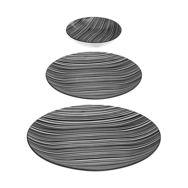 Porselænssæt Secret de Gourmet Bohemia Zebra (18 Dele) - Elegant porcelænsservice med zebra-mønster til gourmetoplevelser.