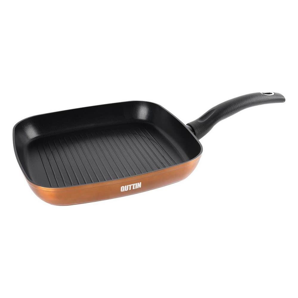 Räfflad stekpanna Quttin Foodie Koppar (28 x 28 cm)