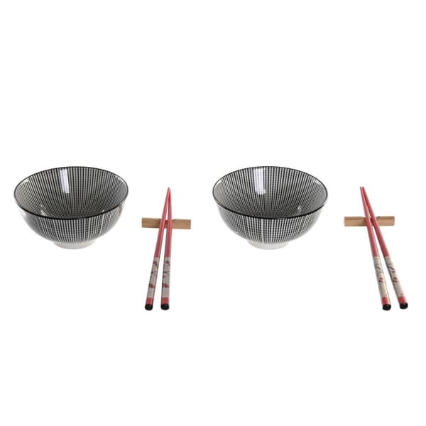 Svart Stengods Sushiset 30 x 21 x 7 cm Orientalisk Design (6 Delar) - DKD Home Decor för en elegant matupplevelse hemma.