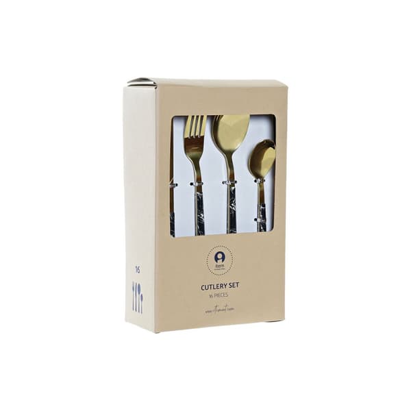 Bestick DKD Heminredning Blå Silver Rostfritt Stål 16 Delar - Kvalitetsbestick för ditt hem i stilfullt design.